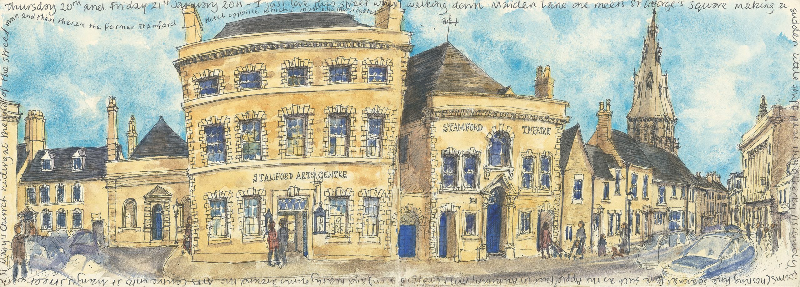 Watercolour by Karen Neale of Stamford Arts Centre